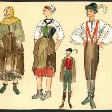 Kostümstudien; Universitätsarchiv Wuppertal, Signatur 0604 0004 0006, Nr. 9 oben